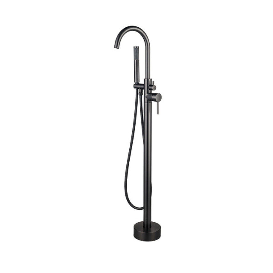Fortifura Calvi vrijstaande badkraan 113cm met handdoucheset Geborsteld Gunmetal PVD SW766542 afbeelding 1