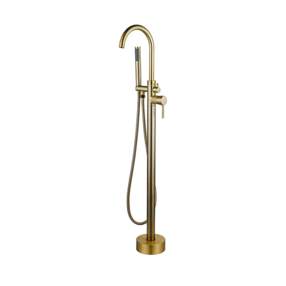 Fortifura Calvi vrijstaande badkraan 113cm met handdoucheset Geborsteld Messing PVD (Goud) SW720550 Fortifura Calvi vrijstaande badkraan 113cm met handdoucheset Geborsteld Messing PVD (Goud) SW720550 afbeelding 1