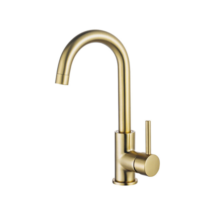 Fortifura Calvi wastafelkraan - hoog - draaibare uitloop - Geborsteld Messing PVD (Goud) SW809349 afbeelding 1