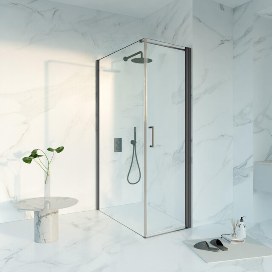 Fortifura Galeria Douchecabine - 60x120x200 - Profiel veiligheidsglas - anti kalk - geborsteld gunmetal PVD SW1122471/SW797917/SW797907 afbeelding 1