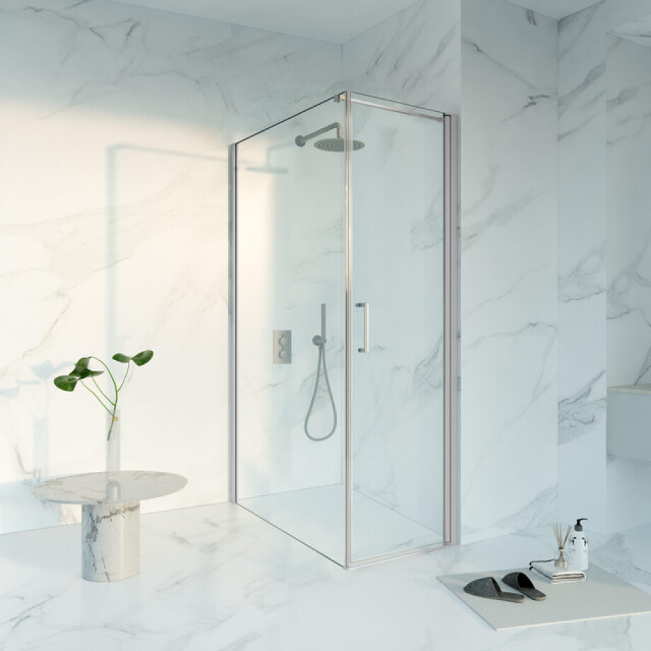 Fortifura Galeria Douchecabine - 60x120x200 - Profiel veiligheidsglas - anti kalk - Geborsteld RVS PVD (RVS) SW1122469/SW797917/SW797908 afbeelding 1