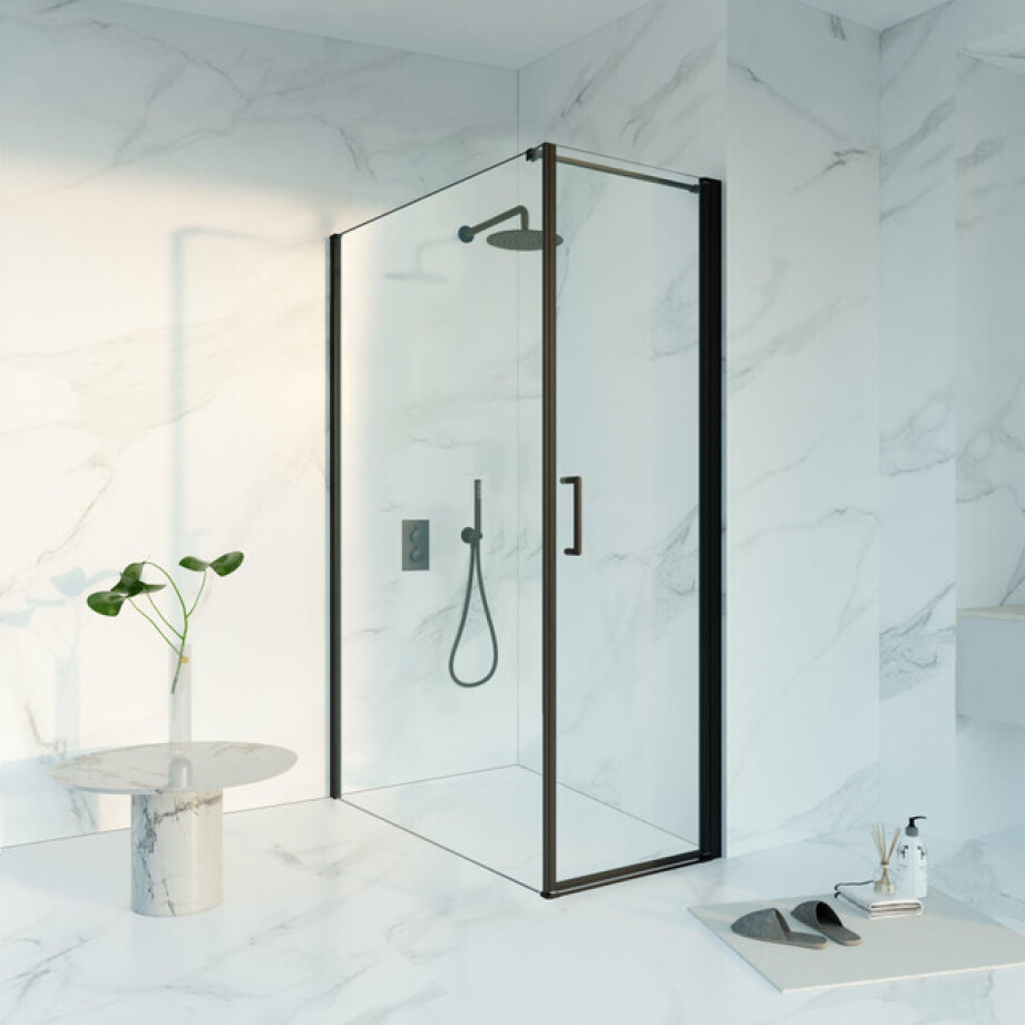 Fortifura Galeria Douchecabine - 60x140x200 - Profiel veiligheidsglas - anti kalk - mat zwart SW1122468/SW797916/SW797905 Fortifura Galeria Douchecabine - 60x140x200 - Profiel veiligheidsglas - anti kalk - mat zwart SW1122468/SW797916/SW797905 afbeelding 1