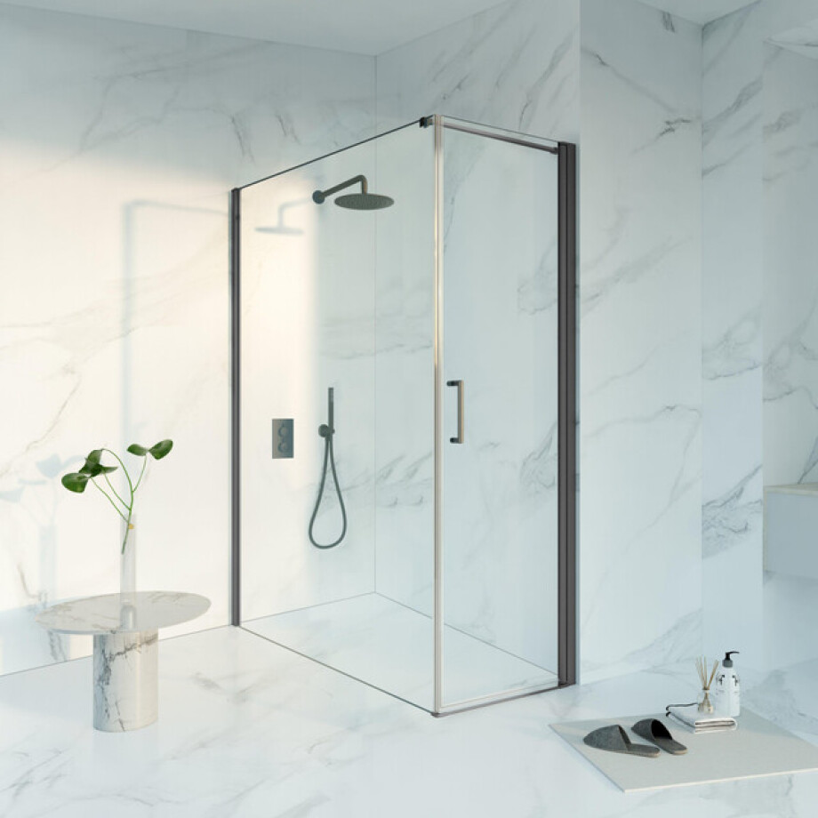 Fortifura Galeria Douchecabine - 60x160x200 - Profiel veiligheidsglas - anti kalk - geborsteld gunmetal PVD SW1122471/SW797918/SW797907 afbeelding 1