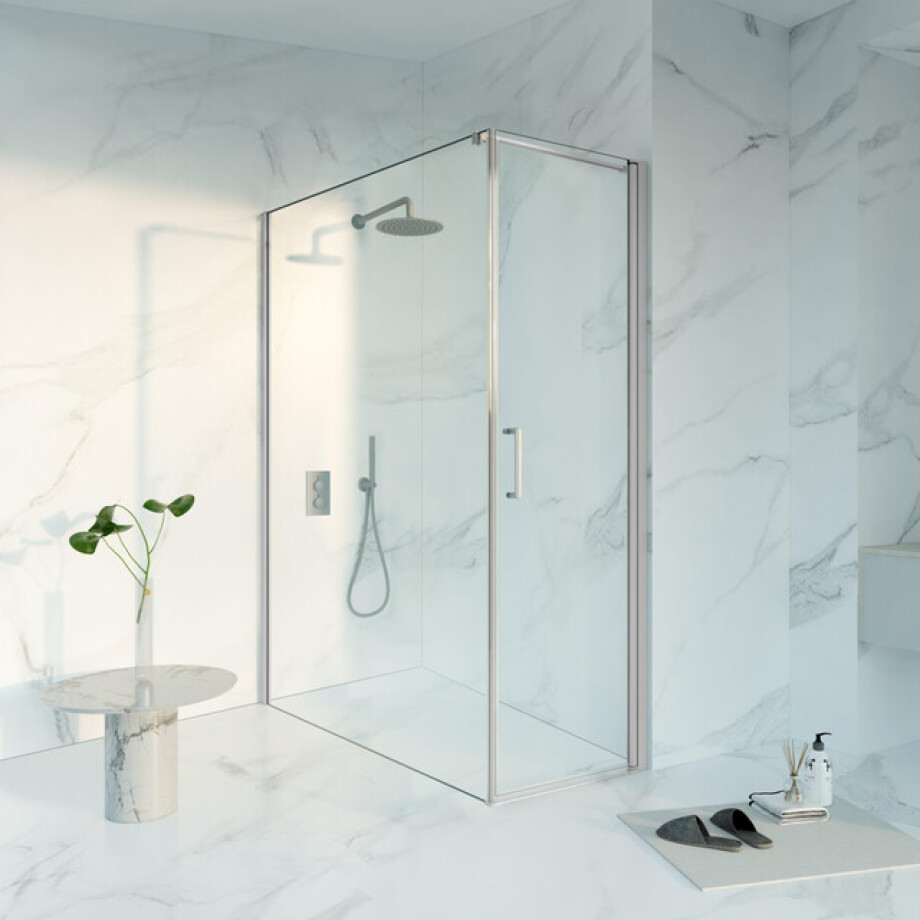 Fortifura Galeria Douchecabine - 60x160x200 - Profiel veiligheidsglas - anti kalk - Geborsteld RVS PVD (RVS) SW1122469/SW797918/SW797908 afbeelding 1