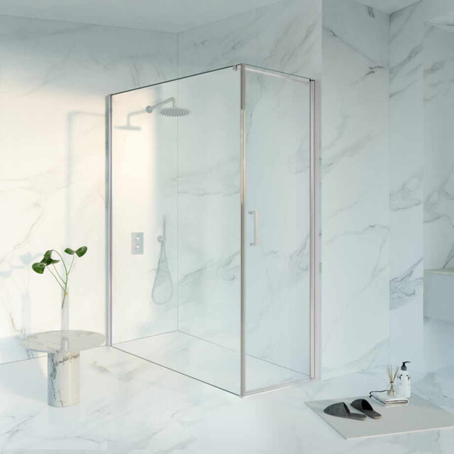 Fortifura Galeria Douchecabine - 60x180x200 - Profiel veiligheidsglas - anti kalk - chroom SW1122467/SW797920/SW797904 afbeelding 1