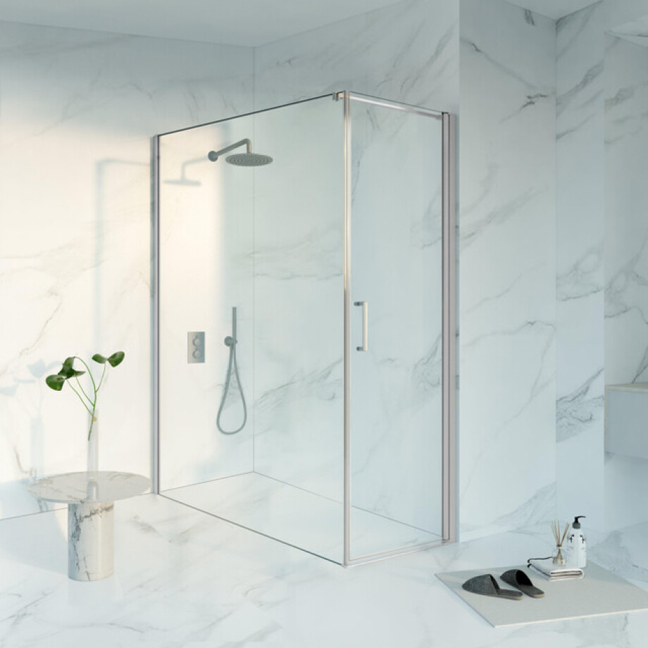 Fortifura Galeria Douchecabine - 60x180x200 - Profiel veiligheidsglas - anti kalk - Geborsteld RVS PVD (RVS) SW1122469/SW797920/SW797908 afbeelding 1