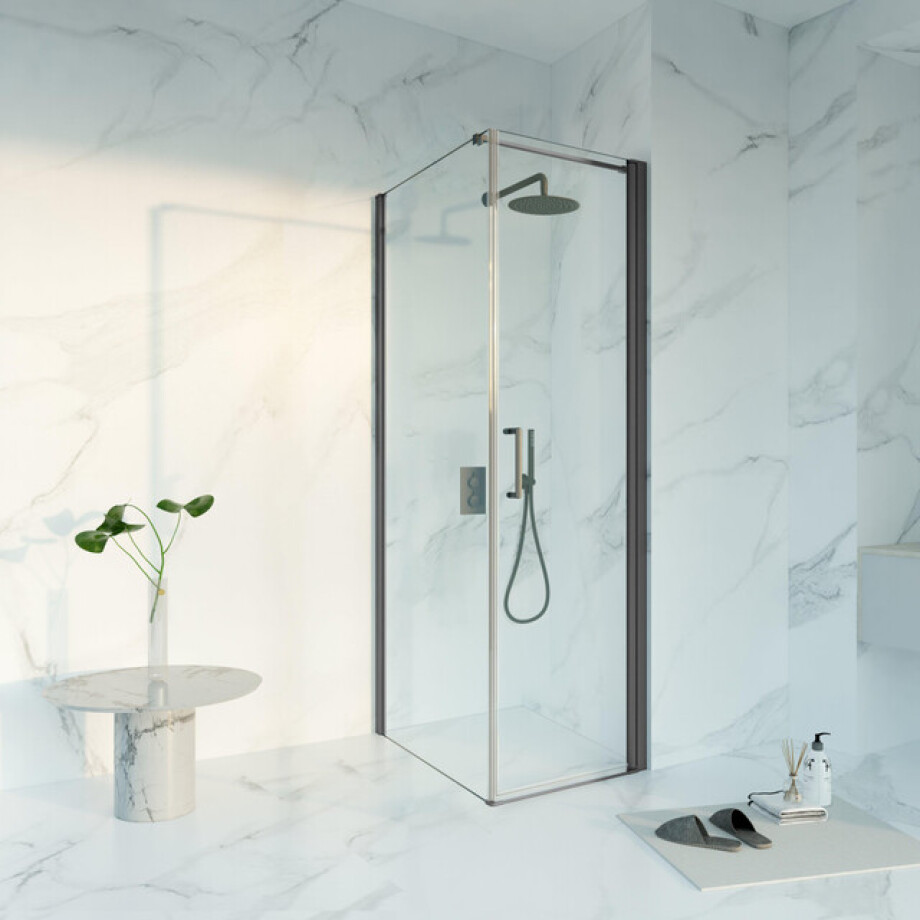 Fortifura Galeria Douchecabine - 60x80x200 - Profiel veiligheidsglas - anti kalk - geborsteld gunmetal PVD SW1122468/SW797914/SW797907 afbeelding 1