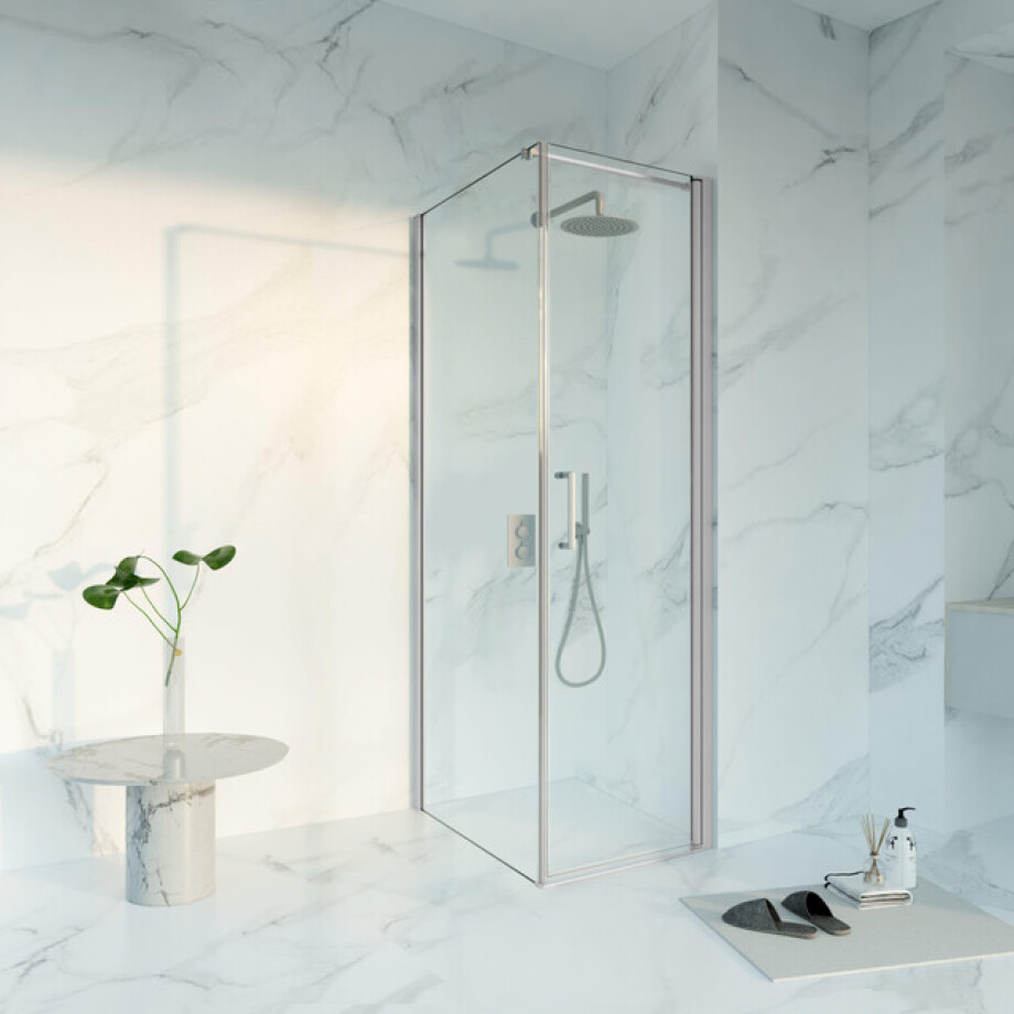 Fortifura Galeria Douchecabine - 60x80x200 - Profiel veiligheidsglas - anti kalk - Geborsteld RVS PVD (RVS) SW1122469/SW797914/SW797908 afbeelding 1