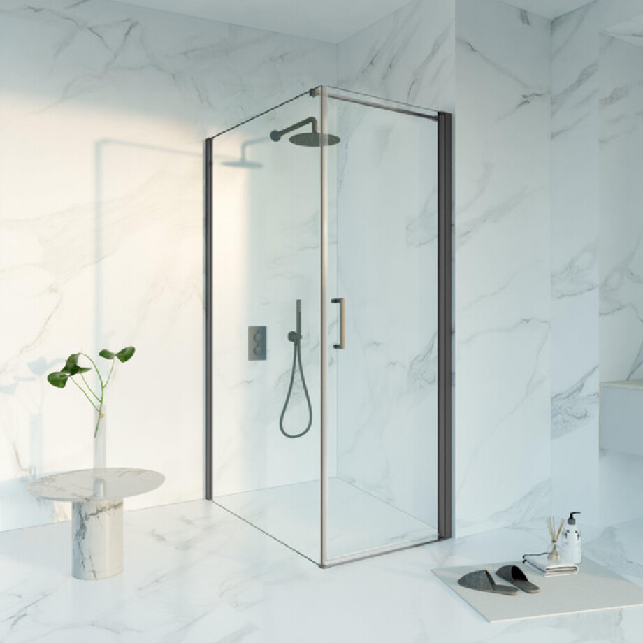 Fortifura Galeria Douchecabine - 70x120x200 - Profiel veiligheidsglas - anti kalk - Geborsteld Gunmetal PVD SW1122477/SW797917/SW797907 afbeelding 1