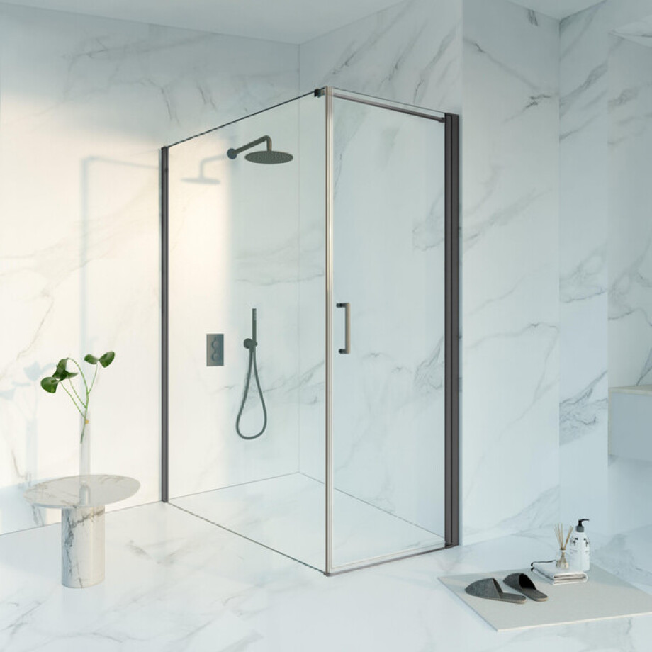 Fortifura Galeria Douchecabine - 70x160x200 - Profiel veiligheidsglas - anti kalk - Geborsteld Gunmetal PVD SW1122477/SW797918/SW797907 afbeelding 1