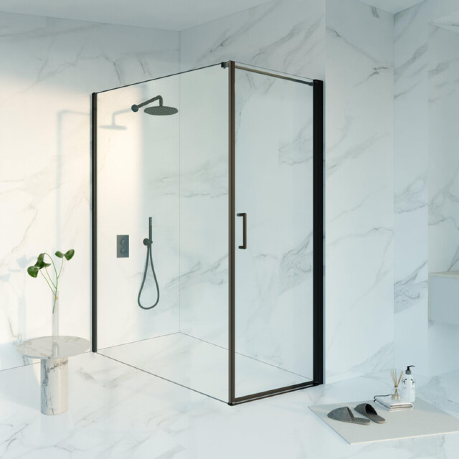 Fortifura Galeria Douchecabine - 70x180x200 - Profiel veiligheidsglas - anti kalk - mat zwart SW1122474/SW797920/SW797905 Fortifura Galeria Douchecabine - 70x180x200 - Profiel veiligheidsglas - anti kalk - mat zwart SW1122474/SW797920/SW797905 afbeelding 1