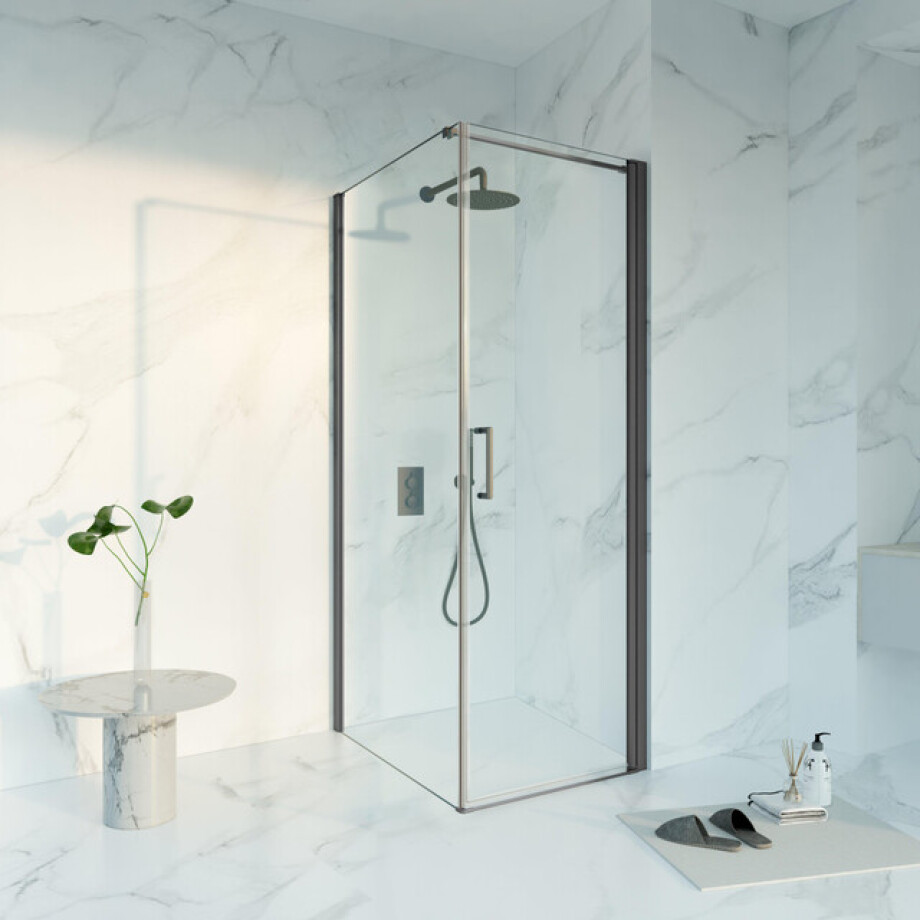 Fortifura Galeria Douchecabine - 70x90x200 - Profiel veiligheidsglas - anti kalk - Geborsteld Gunmetal PVD SW1122477/SW797926/SW797907 afbeelding 1