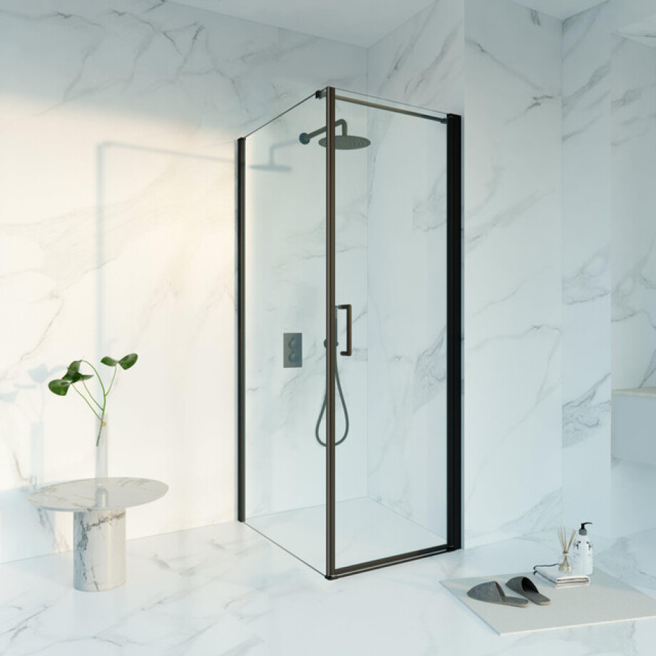 Fortifura Galeria Douchecabine - 70x90x200 - Profiel veiligheidsglas - anti kalk - mat zwart SW1122474/SW797926/SW797905 afbeelding 1