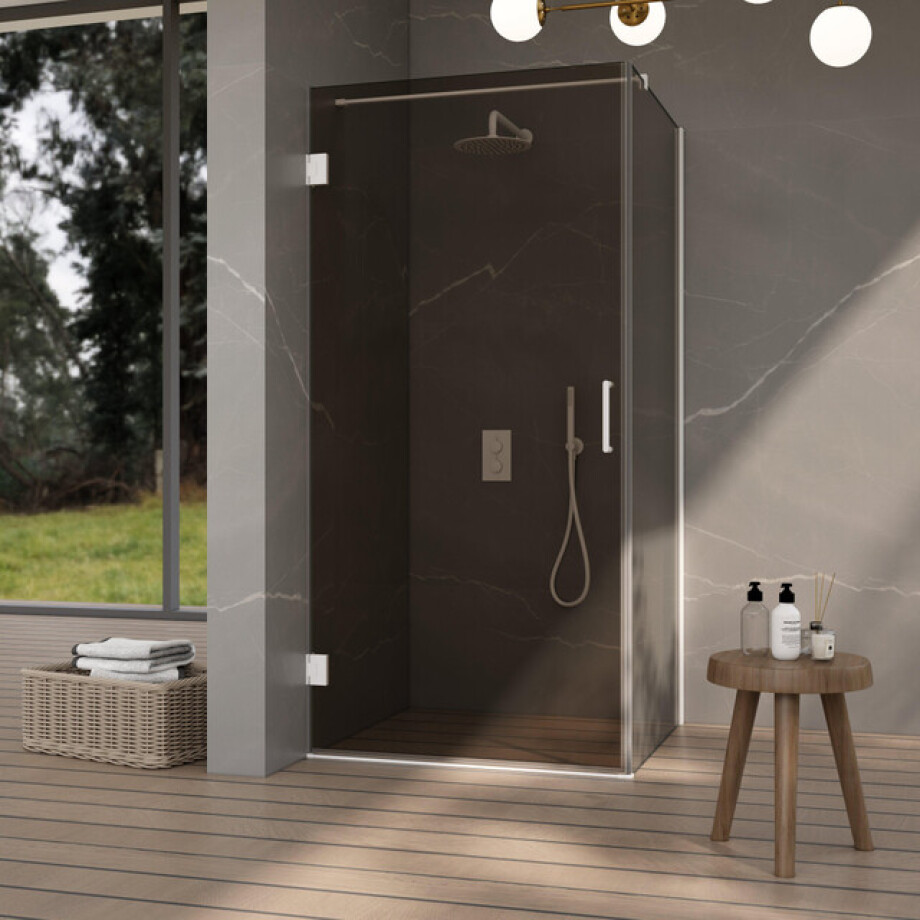 Fortifura Galeria Douchecabine - 80x80x200cm - scharnieren - deurgreep - vlak - rookglas - Mat wit SW1122557/SW1122562/SW797906/SW797939 Fortifura Galeria Douchecabine - 80x80x200cm - scharnieren - deurgreep - vlak - rookglas - Mat wit SW1122557/SW1122562/SW797906/SW797939 afbeelding 1