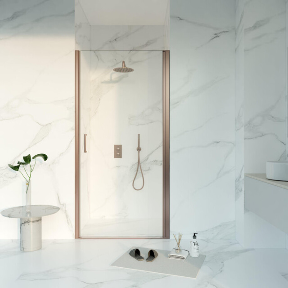 Fortifura Galeria Douchedeur - 90x200 - Profiel - veiligheidsglas - anti kalk - Geborsteld koper PVD (Koper) SW1122496 Fortifura Galeria Douchedeur - 90x200 - Profiel - veiligheidsglas - anti kalk - Geborsteld koper PVD (Koper) SW1122496 afbeelding 1