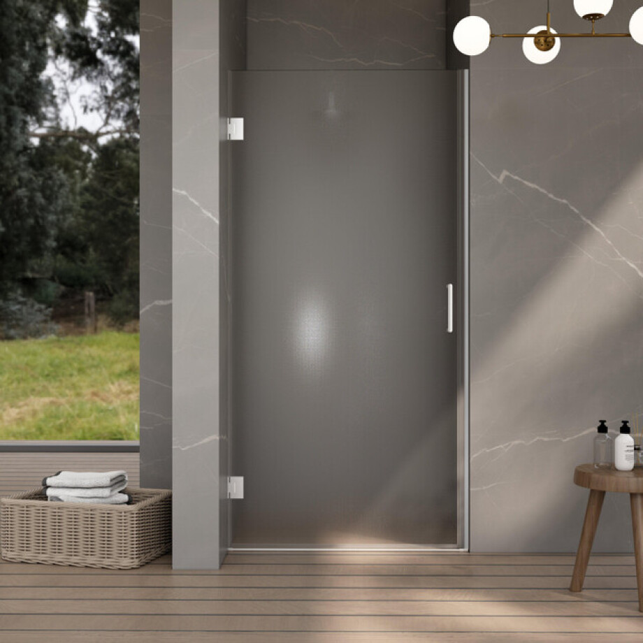 Fortifura Galeria Douchedeur - 90x200cm - scharnieren - deurgreep - vlak - gesatineerd veiligheidsglas - Geborsteld RVS SW1122553/SW1122566 Fortifura Galeria Douchedeur - 90x200cm - scharnieren - deurgreep - vlak - gesatineerd veiligheidsglas - Geborsteld RVS SW1122553/SW1122566 afbeelding 1