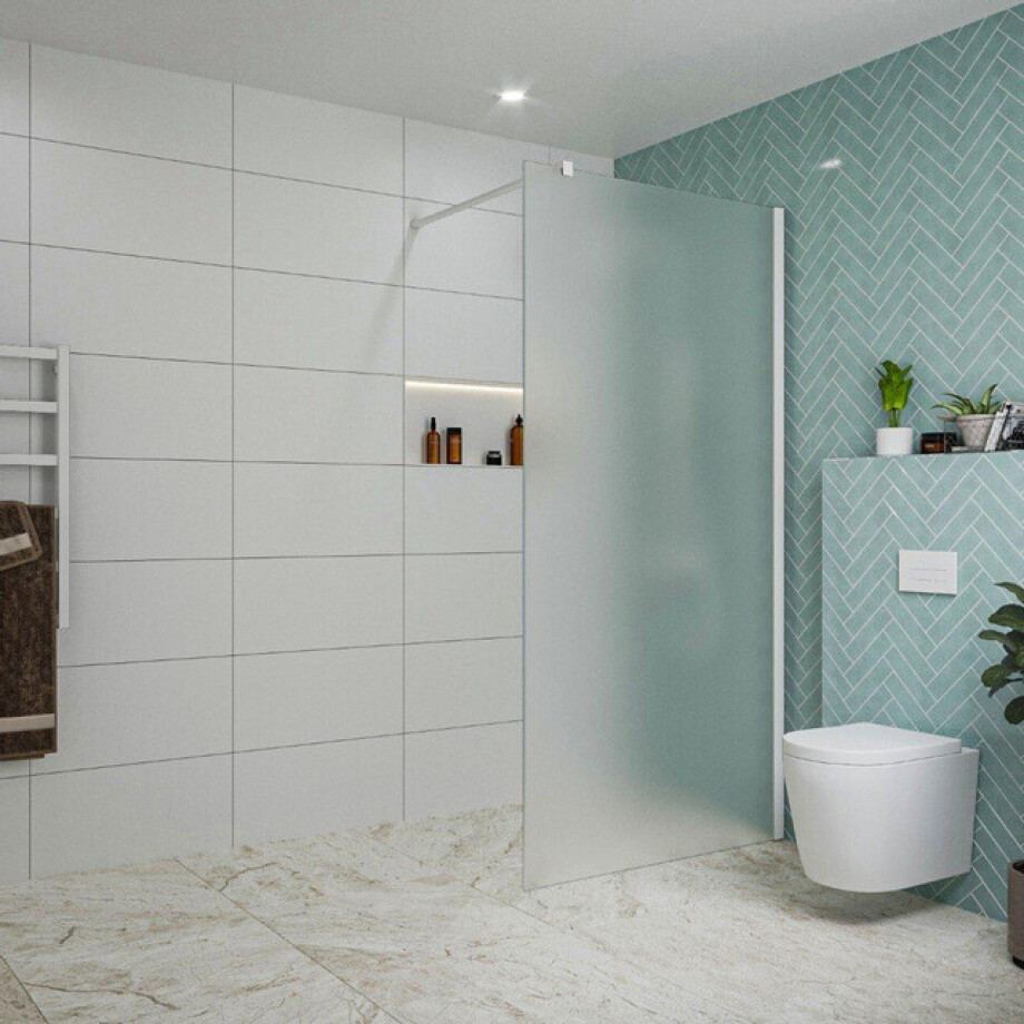 Fortifura Galeria inloopdouche - 100x200cm - mat glas - wandarm - mat wit SW797927/SW797906 Fortifura Galeria inloopdouche - 100x200cm - mat glas - wandarm - mat wit SW797927/SW797906 afbeelding 1