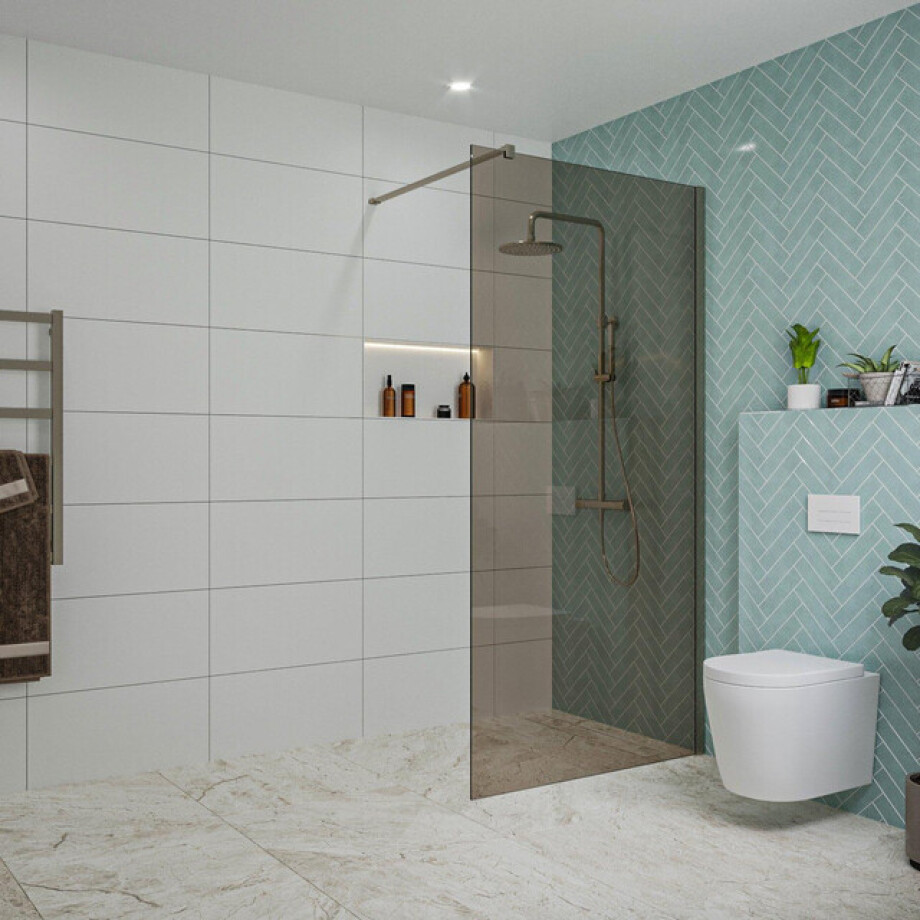 Fortifura Galeria inloopdouche - 100x200cm - rookglas - wandarm - Geborsteld Gunmetal PVD SW797940/SW797907 Fortifura Galeria inloopdouche - 100x200cm - rookglas - wandarm - Geborsteld Gunmetal PVD SW797940/SW797907 afbeelding 1