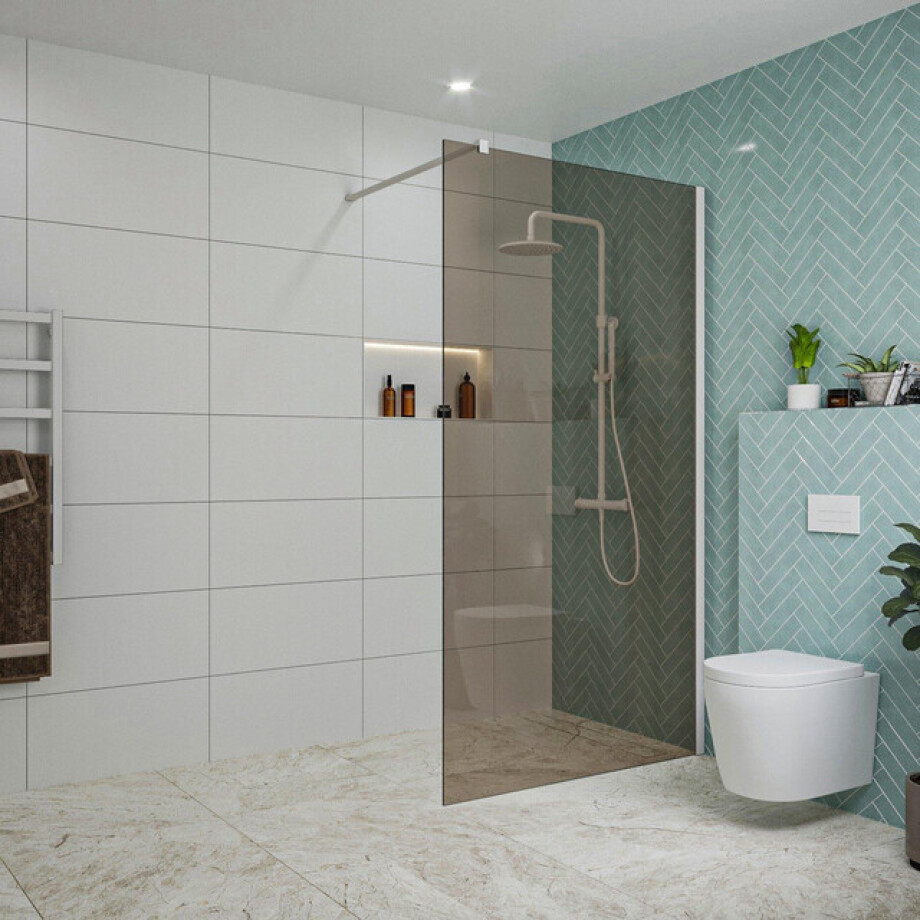 Fortifura Galeria inloopdouche - 110x200cm - rookglas - wandarm - mat wit SW915252/SW797906 Fortifura Galeria inloopdouche - 110x200cm - rookglas - wandarm - mat wit SW915252/SW797906 afbeelding 1