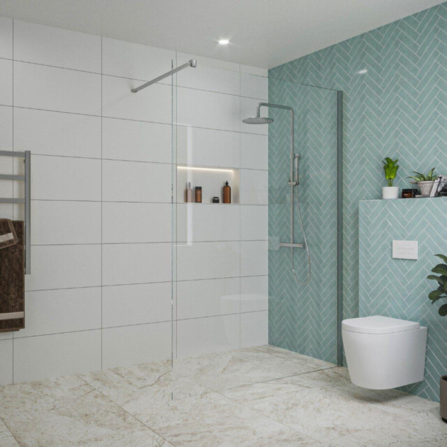 Fortifura Galeria inloopdouche - 120x200cm - helder glas - wandarm - chroom SW797917/SW797904 Fortifura Galeria inloopdouche - 120x200cm - helder glas - wandarm - chroom SW797917/SW797904 afbeelding 1