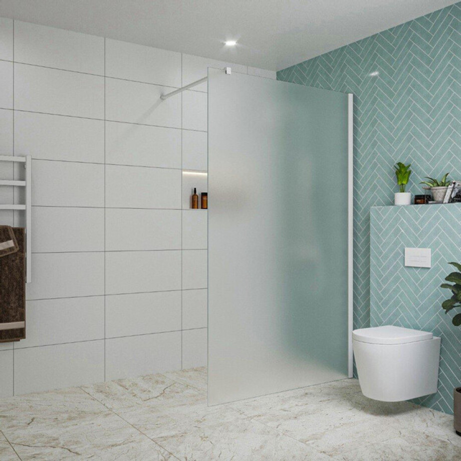 Fortifura Galeria inloopdouche - 120x200cm - mat glas - wandarm - mat wit SW915251/SW797906 Fortifura Galeria inloopdouche - 120x200cm - mat glas - wandarm - mat wit SW915251/SW797906 afbeelding 1