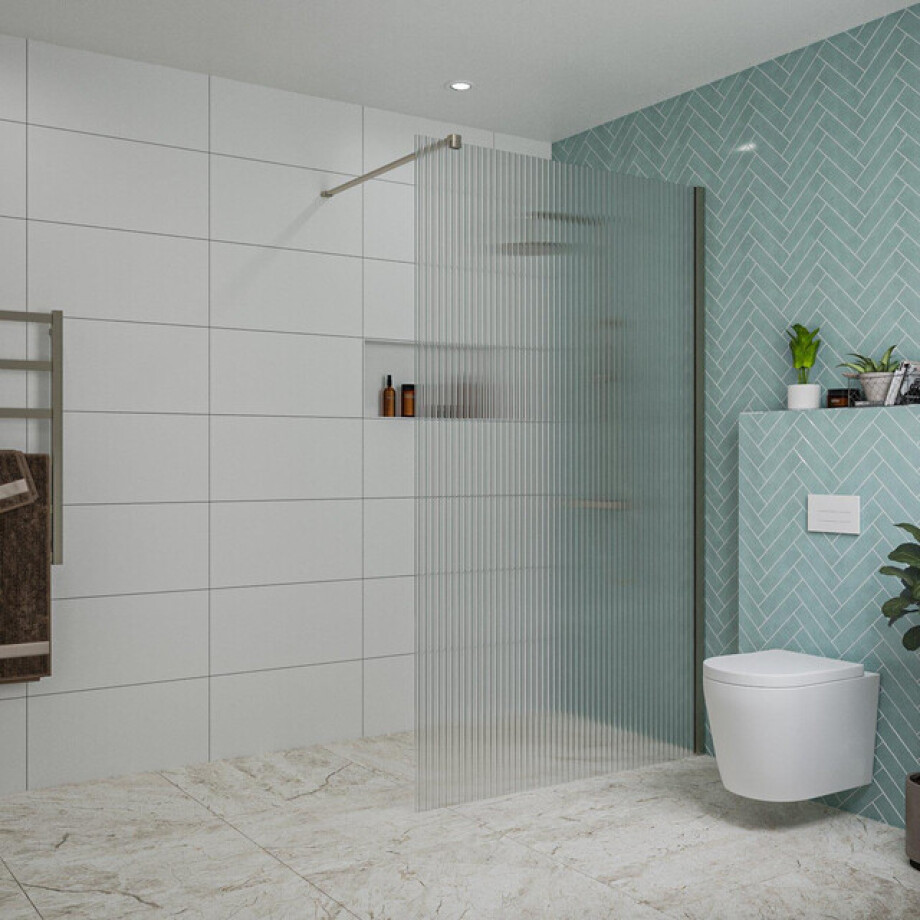 Fortifura Galeria inloopdouche - 120x200cm - ribbelglas - wandarm - Geborsteld Gunmetal PVD SW797953/SW797907 Fortifura Galeria inloopdouche - 120x200cm - ribbelglas - wandarm - Geborsteld Gunmetal PVD SW797953/SW797907 afbeelding 1