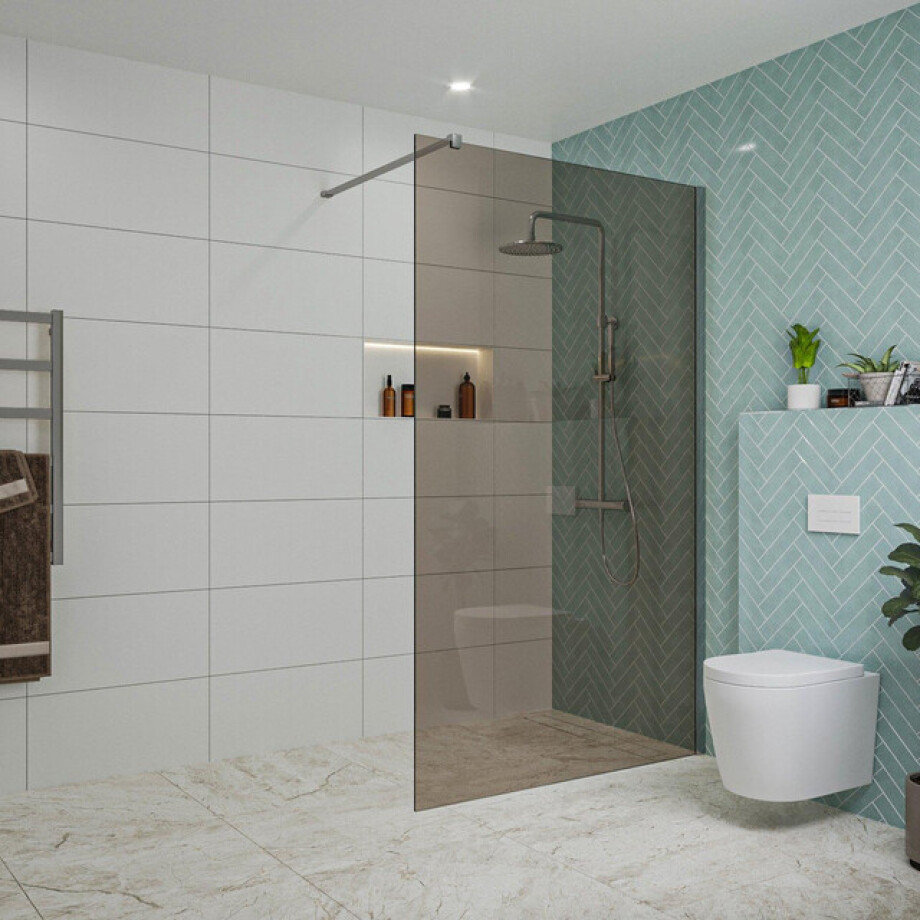 Fortifura Galeria inloopdouche - 120x200cm - rookglas - wandarm - chroom SW797944/SW797904 Fortifura Galeria inloopdouche - 120x200cm - rookglas - wandarm - chroom SW797944/SW797904 afbeelding 1