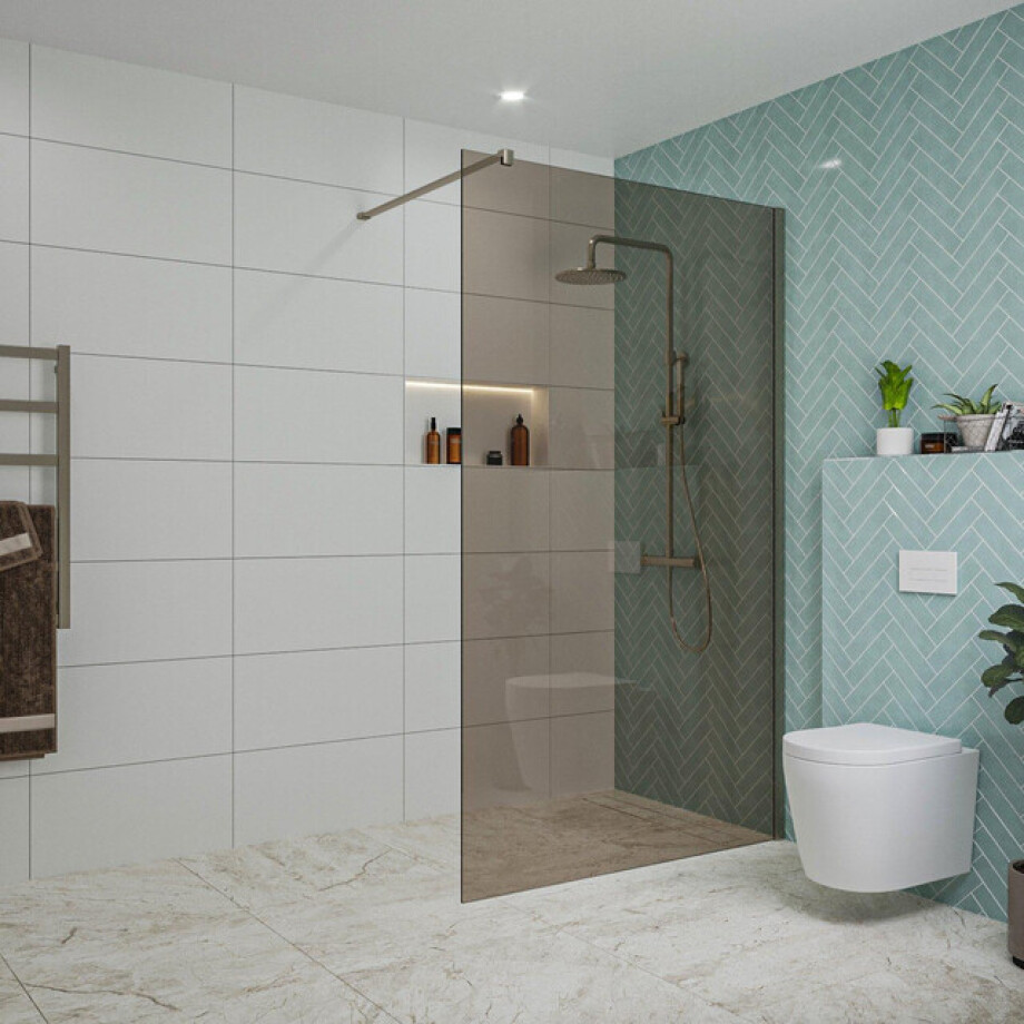 Fortifura Galeria inloopdouche - 120x200cm - rookglas - wandarm - Geborsteld Gunmetal PVD SW797944/SW797907 Fortifura Galeria inloopdouche - 120x200cm - rookglas - wandarm - Geborsteld Gunmetal PVD SW797944/SW797907 afbeelding 1