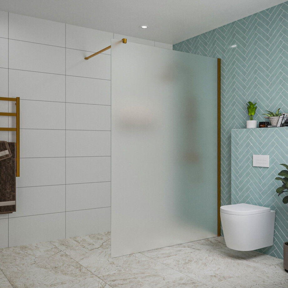 Fortifura Galeria inloopdouche - 140x200cm - mat glas - wandarm - Geborsteld koper PVD (Koper) SW797937/SW876702 Fortifura Galeria inloopdouche - 140x200cm - mat glas - wandarm - Geborsteld koper PVD (Koper) SW797937/SW876702 afbeelding 1