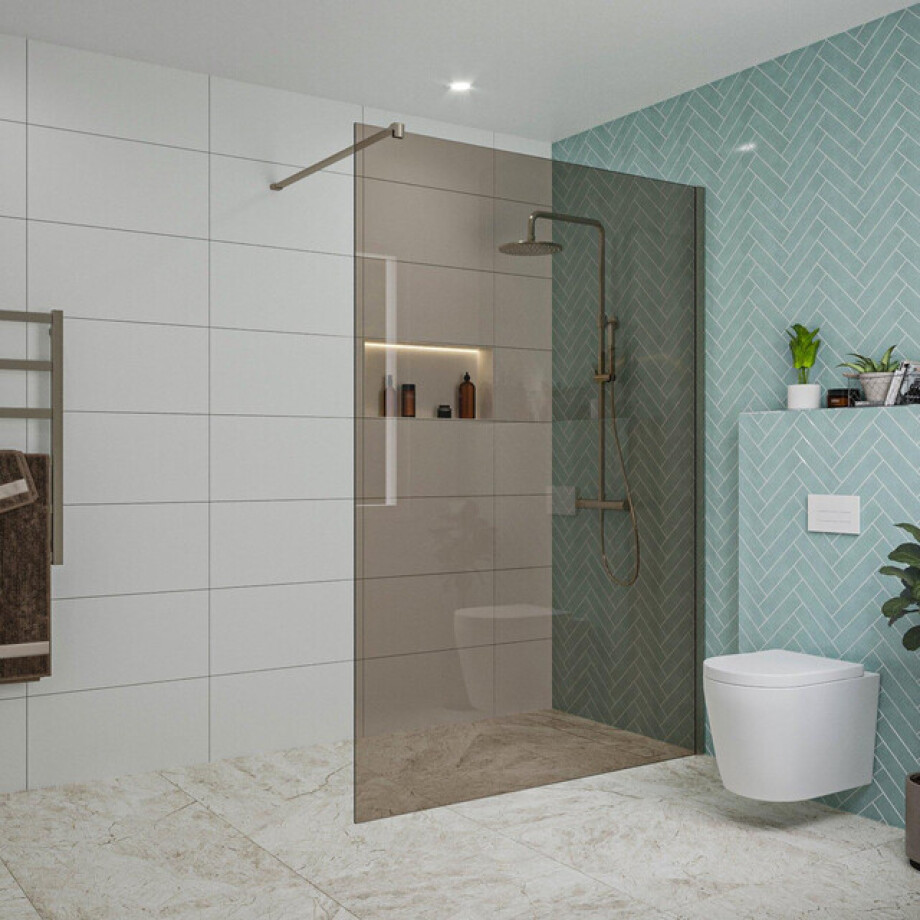 Fortifura Galeria inloopdouche - 140x200cm - rookglas - wandarm - Geborsteld Gunmetal PVD SW797946/SW797907 Fortifura Galeria inloopdouche - 140x200cm - rookglas - wandarm - Geborsteld Gunmetal PVD SW797946/SW797907 afbeelding 1