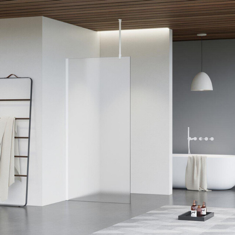 Fortifura Galeria inloopdouche - 160x200cm - mat glas - plafondarm - mat wit SW797932/SW797906/SW804546 Fortifura Galeria inloopdouche - 160x200cm - mat glas - plafondarm - mat wit SW797932/SW797906/SW804546 afbeelding 1