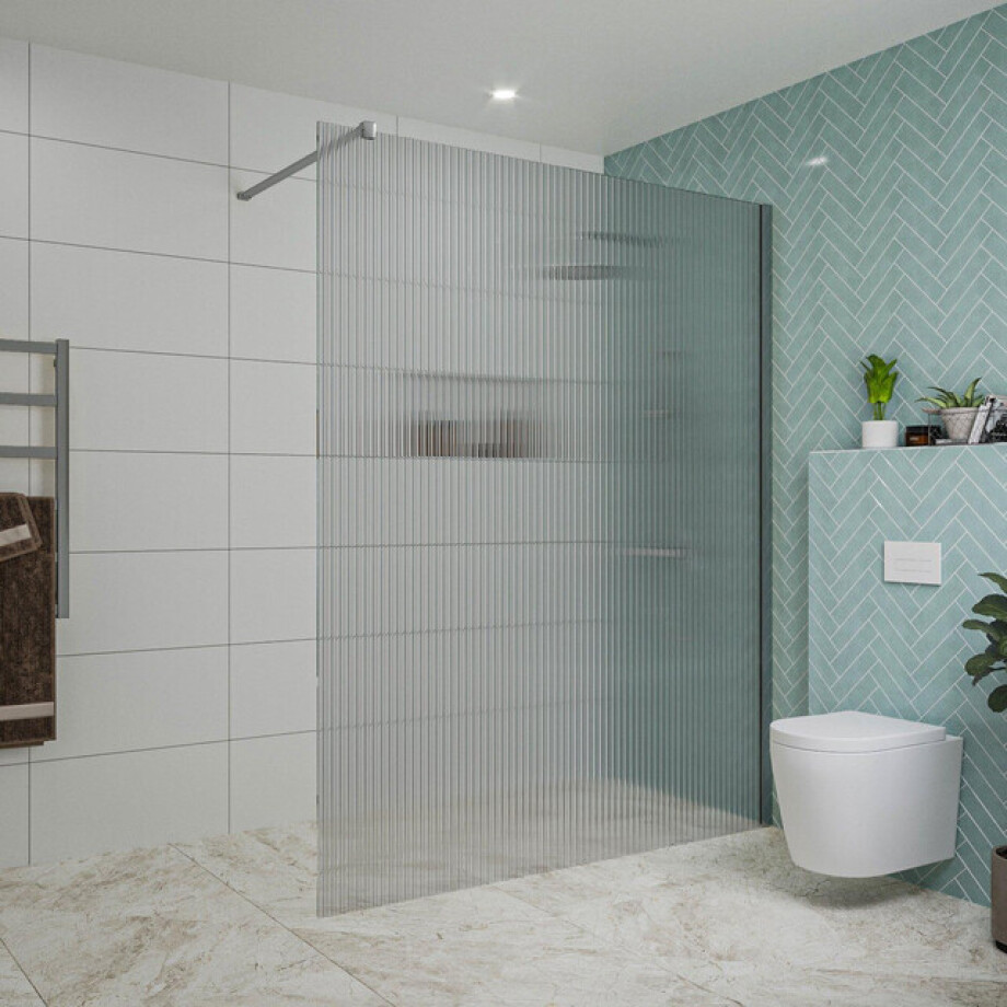 Fortifura Galeria inloopdouche - 160x200cm - ribbelglas - wandarm - chroom SW797956/SW797904 afbeelding 1