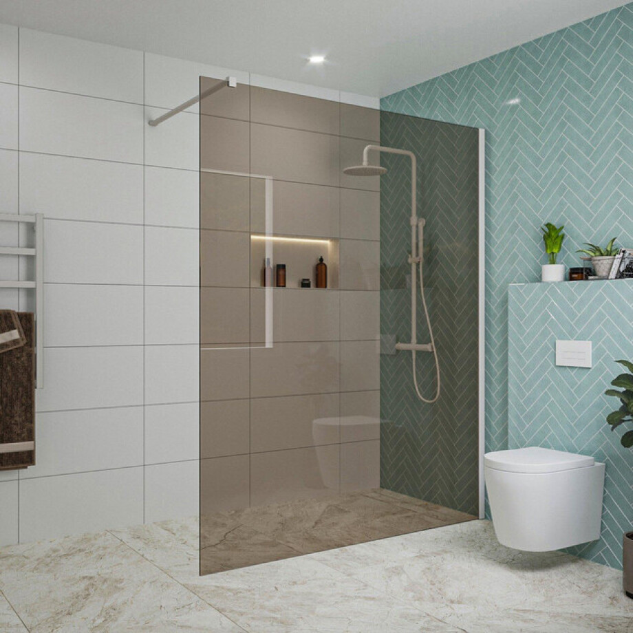 Fortifura Galeria inloopdouche - 160x200cm - rookglas - wandarm - mat wit SW797942/SW797906 Fortifura Galeria inloopdouche - 160x200cm - rookglas - wandarm - mat wit SW797942/SW797906 afbeelding 1