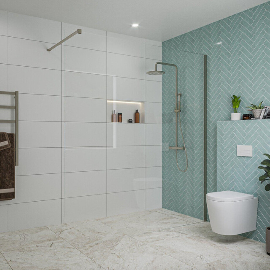 Fortifura Galeria inloopdouche - 180x200cm - helder glas - wandarm - Geborsteld Gunmetal PVD SW797920/SW797907 Fortifura Galeria inloopdouche - 180x200cm - helder glas - wandarm - Geborsteld Gunmetal PVD SW797920/SW797907 afbeelding 1