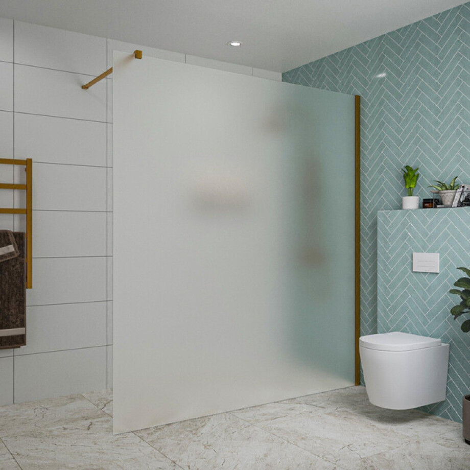 Fortifura Galeria inloopdouche - 180x200cm - mat glas - wandarm - Geborsteld koper PVD (Koper) SW797933/SW876702 Fortifura Galeria inloopdouche - 180x200cm - mat glas - wandarm - Geborsteld koper PVD (Koper) SW797933/SW876702 afbeelding 1