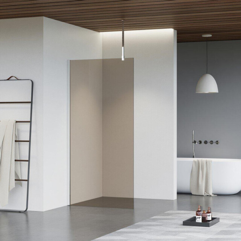 Fortifura Galeria inloopdouche - 180x200cm - rookglas - plafondarm - chroom SW797943/SW797904/SW804541 afbeelding 1