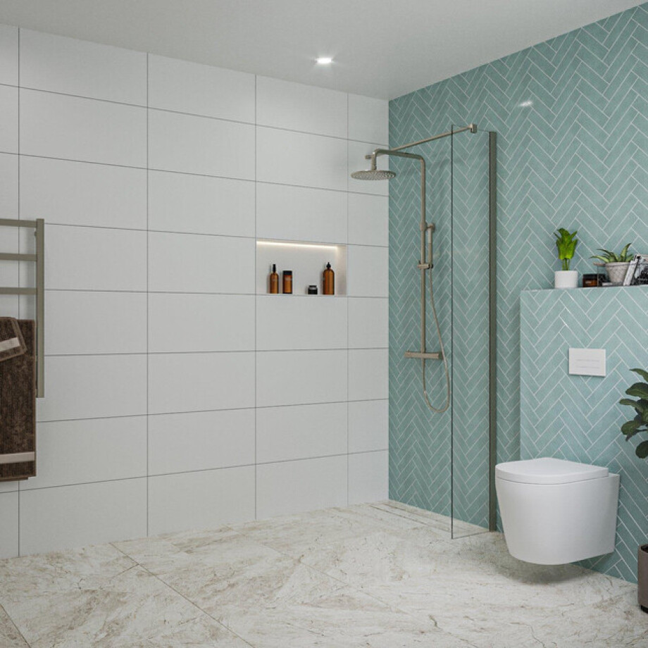 Fortifura Galeria inloopdouche - 30x200cm - helder glas - wandarm - Geborsteld Gunmetal PVD SW797909/SW797907 Fortifura Galeria inloopdouche - 30x200cm - helder glas - wandarm - Geborsteld Gunmetal PVD SW797909/SW797907 afbeelding 1