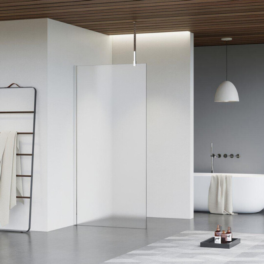 Fortifura Galeria inloopdouche - 50x200cm - mat glas - plafondarm - chroom SW797922/SW797904/SW804541 afbeelding 1