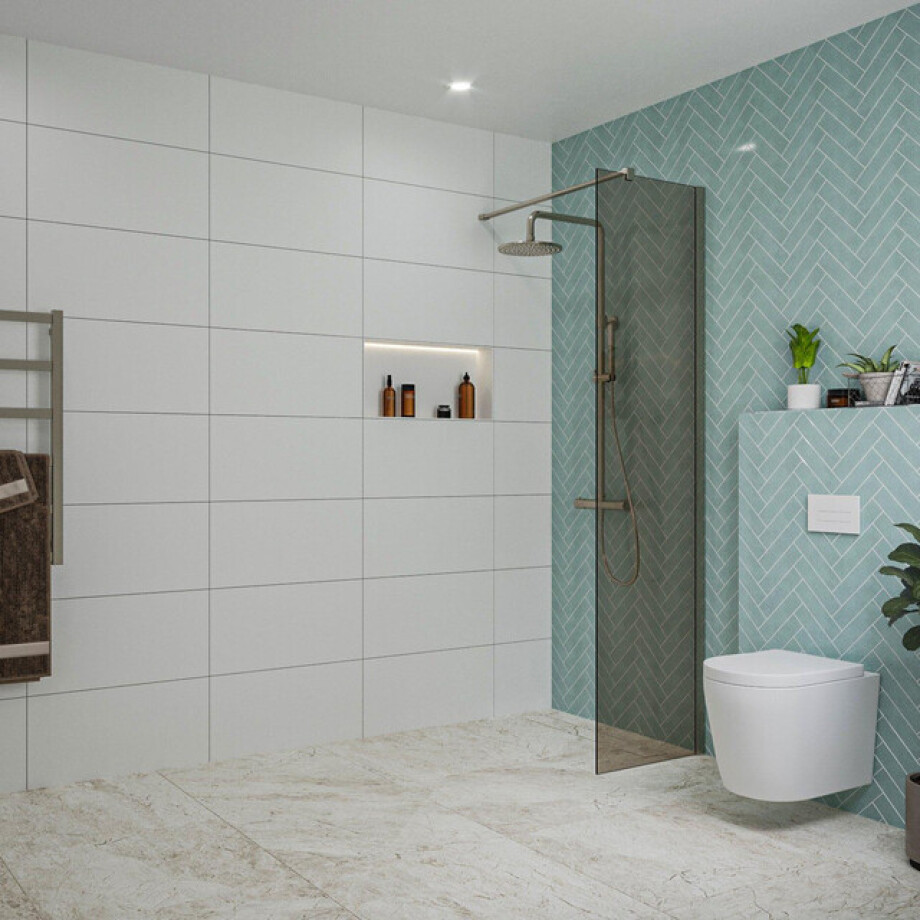 Fortifura Galeria inloopdouche - 50x200cm - rookglas - wandarm - Geborsteld Gunmetal PVD SW797936/SW797907 Fortifura Galeria inloopdouche - 50x200cm - rookglas - wandarm - Geborsteld Gunmetal PVD SW797936/SW797907 afbeelding 1