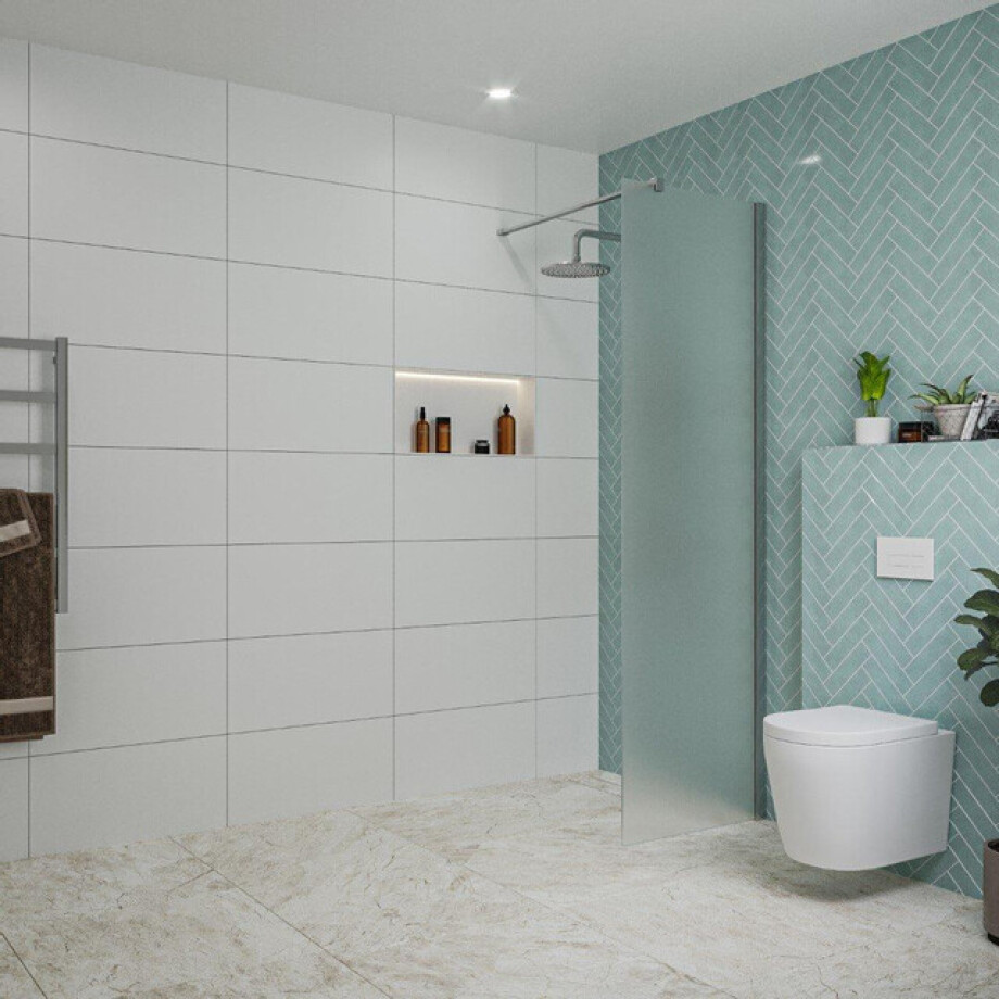 Fortifura Galeria inloopdouche - 60x200cm - mat glas - wandarm - chroom SW797923/SW797904 Fortifura Galeria inloopdouche - 60x200cm - mat glas - wandarm - chroom SW797923/SW797904 afbeelding 1