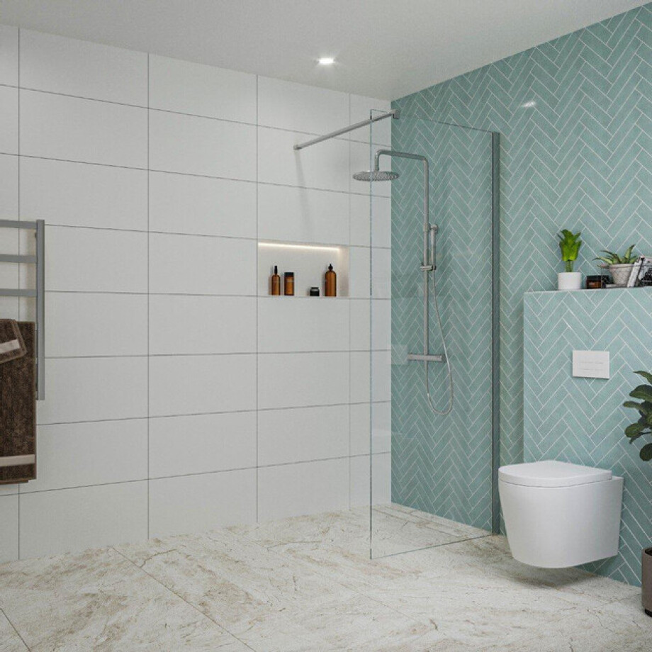 Fortifura Galeria inloopdouche - 70x200cm - helder glas - wandarm - chroom SW797913/SW797904 Fortifura Galeria inloopdouche - 70x200cm - helder glas - wandarm - chroom SW797913/SW797904 afbeelding 1