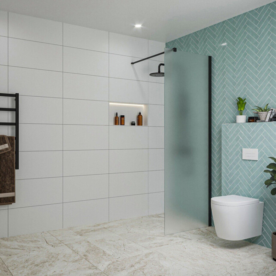 Fortifura Galeria inloopdouche - 70x200cm - mat glas - wandarm - mat zwart SW797924/SW797905 Fortifura Galeria inloopdouche - 70x200cm - mat glas - wandarm - mat zwart SW797924/SW797905 afbeelding 1