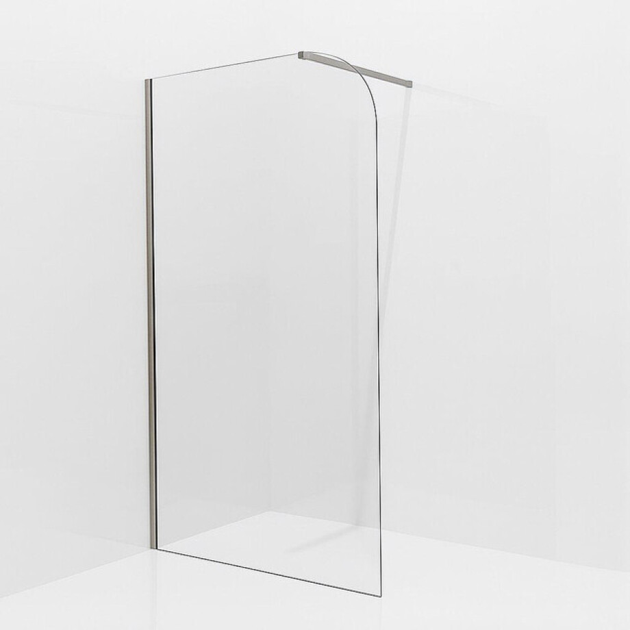 Aqua Vista Inloopdouche - 90x200cm - afgeronde glaswand - helder glas - wandarm - geborsteld RVS PVD (RVS) SW1245009/SW797908 Aqua Vista Inloopdouche - 90x200cm - afgeronde glaswand - helder glas - wandarm - geborsteld RVS PVD (RVS) SW1245009/SW797908 afbeelding 1