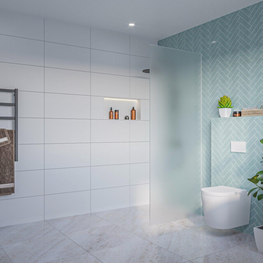 Fortifura Galeria Inloopdouche - mat glas - 80x200cm - 8mm - nano - blind inbouw profiel SW797925 SW1102415 afbeelding 1