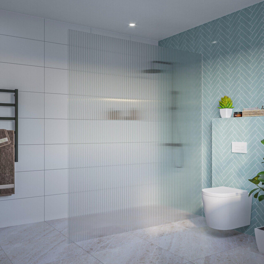 Fortifura Galeria Inloopdouche - ribbel glas - 180x200cm - 8mm - nano - blind inbouw profiel SW797957 SW1102415 afbeelding 1