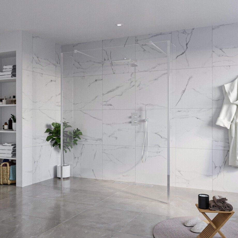 Fortifura Galeria Vrijstaande Inloopdouche - 160x200cm - Helder - antikalk - 8mm veiligheidsglas - 2 zijwanden 40cm - wandsteunen en hoekprofielen - Chroom SW927766 2x/SW797918/SW797911 2x/SW358024 2x Fortifura Galeria Vrijstaande Inloopdouche - 160x200cm - Helder - antikalk - 8mm veiligheidsglas - 2 zijwanden 40cm - wandsteunen en hoekprofielen - Chroom SW927766 2x/SW797918/SW797911 2x/SW358024 2x afbeelding 1