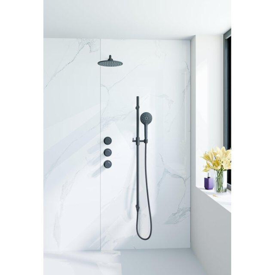 Fortifura Nebbio Regendoucheset - inbouwkraan - inbouwdeel - glijstang - doucheslang glad - ronde handdouche - 35cm wandarm - ronde hoofddouche - zwart mat SW1183065 SW1111528 SW706210 SW496816 SW720560 SW1 Fortifura Nebbio Regendoucheset - inbouwkraan - inbouwdeel - glijstang - doucheslang glad - ronde handdouche - 35cm wandarm - ronde hoofddouche - zwart mat SW1183065 SW1111528 SW706210 SW496816 SW720560 SW1 afbeelding 1