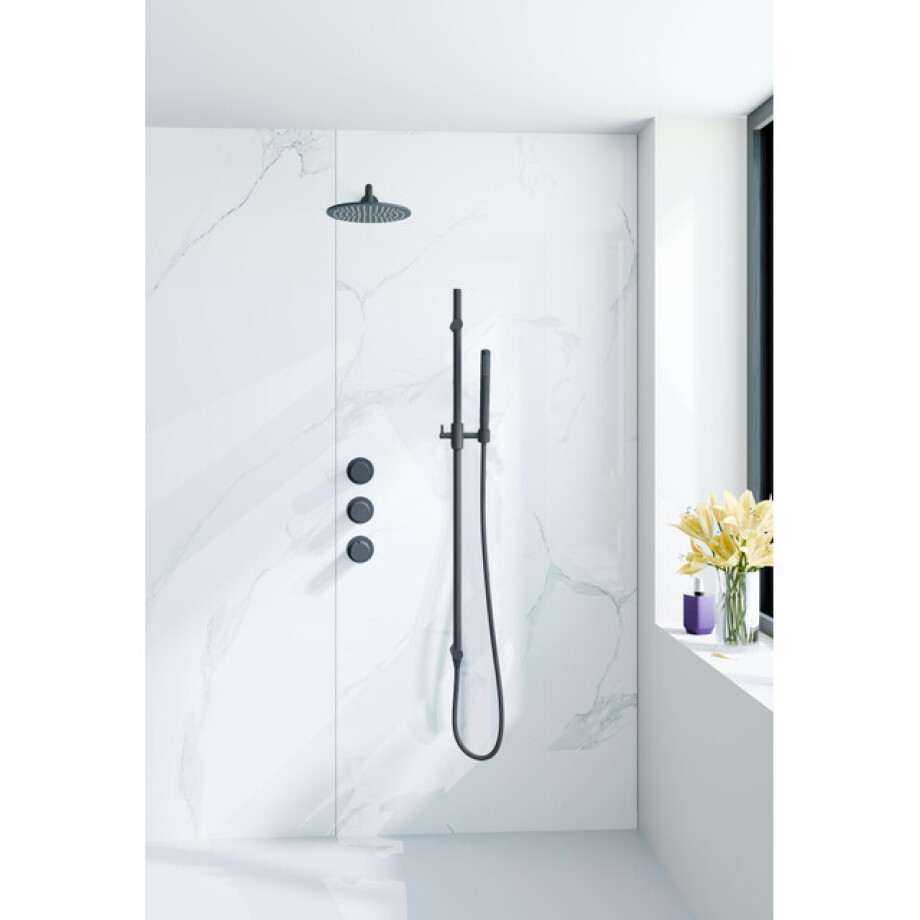 Fortifura Nebbio Regendoucheset - inbouwkraan - inbouwdeel - glijstang - doucheslang metaal - staaf handdouche - 35cm wandarm - ronde hoofddouche - zwart mat SW1183065 SW1111528 SW706203 SW496811 SW720560 SW1 Fortifura Nebbio Regendoucheset - inbouwkraan - inbouwdeel - glijstang - doucheslang metaal - staaf handdouche - 35cm wandarm - ronde hoofddouche - zwart mat SW1183065 SW1111528 SW706203 SW496811 SW720560 SW1 afbeelding 1