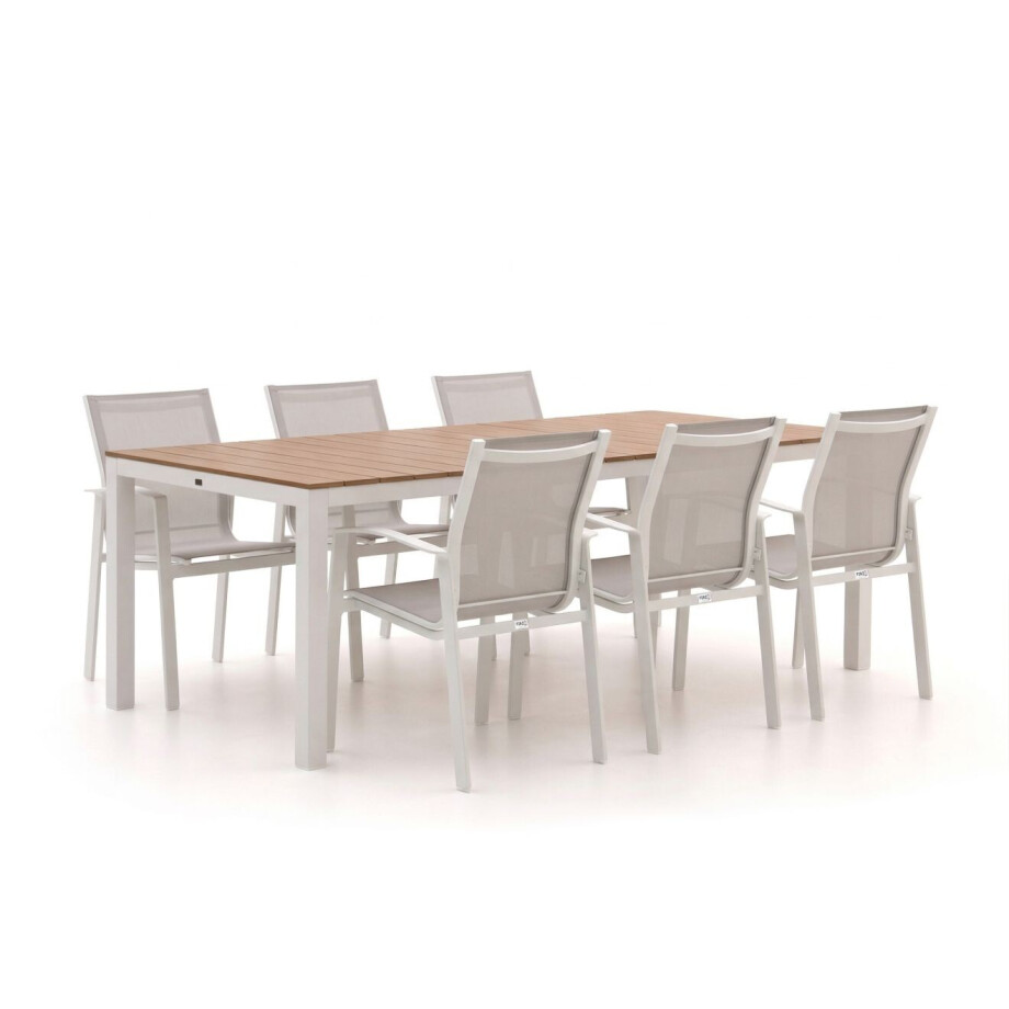 Forza Altea/Fidenza 220cm dining tuinset 7-delig stapelbaar - Laagste prijsgarantie! afbeelding 1