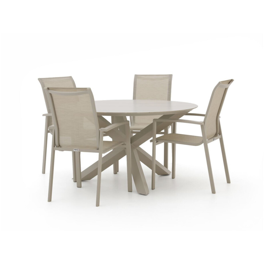 Forza Centallo/Lodola ø130cm dining tuinset 5-delig stapelbaar - Laagste prijsgarantie! Forza Centallo/Lodola ø130cm dining tuinset 5-delig stapelbaar - Laagste prijsgarantie! afbeelding 1